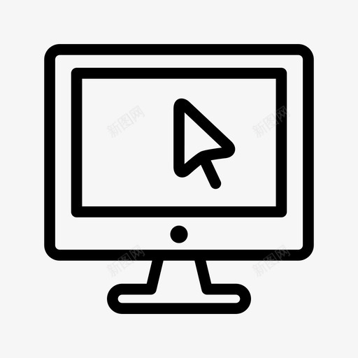 计算机光标桌面图标svg_新图网 https://ixintu.com 互联网 光标 单线 屏幕 教育 显示器 样式 桌面 计算机
