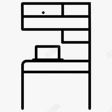 书桌家具装饰1轮廓图标图标
