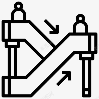 自动扶梯购物中心2直线型图标图标
