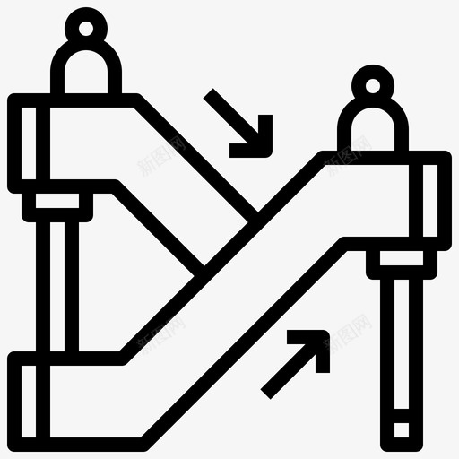 自动扶梯购物中心2直线型图标svg_新图网 https://ixintu.com 直线 线型 自动扶梯 购物中心