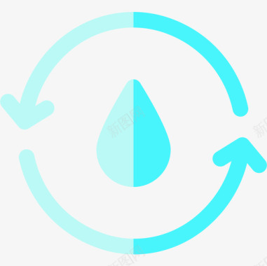 循环水可再生能源2平坦图标图标