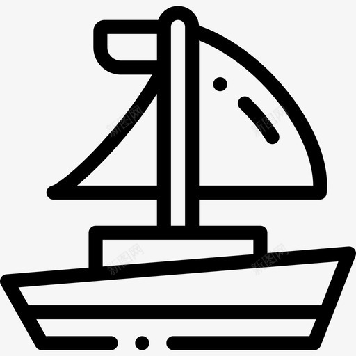 热带47直线帆船图标svg_新图网 https://ixintu.com 热带47直线帆船