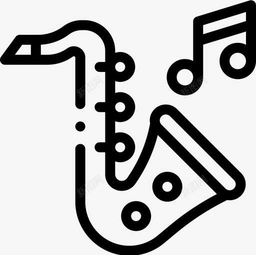 萨克斯管音乐节37线性图标svg_新图网 https://ixintu.com 线性 萨克斯管 音乐节
