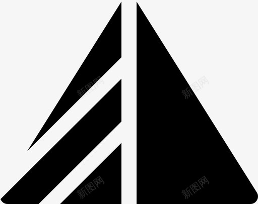 三角形几何半图标svg_新图网 https://ixintu.com 三角形 几何 可视化 填充 形状 高光