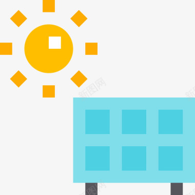 太阳能生态184平坦图标图标