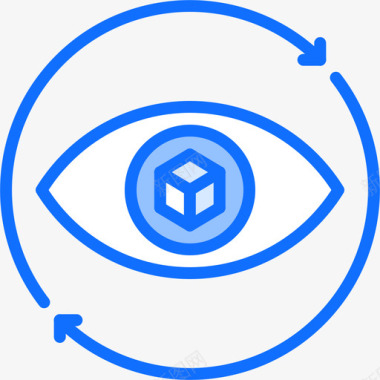眼睛虚拟现实91蓝色图标图标