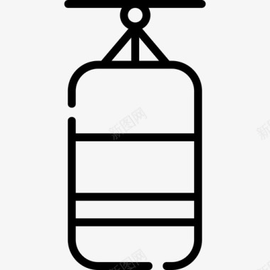 拳击袋45号健身房直线型图标图标