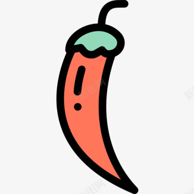辣椒营养6原色图标图标