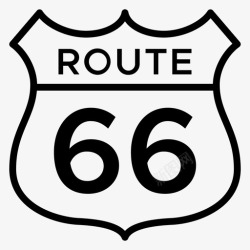 66号66号公路美国17号直线型图标高清图片