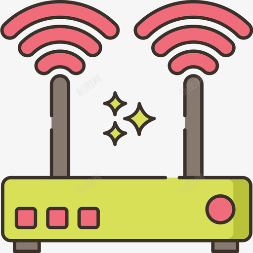 Wifi路由器媒体通信线性彩色图标svg_新图网 https://ixintu.com Wifi 媒体 彩色 线性 路由器 通信