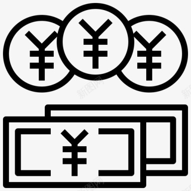 日元货币106直系图标图标
