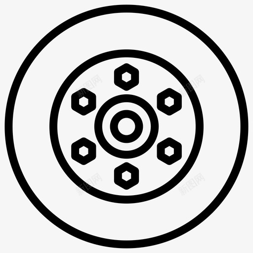 车轮轮辋圆形图标svg_新图网 https://ixintu.com 加粗 图标 圆形 娱乐 粗线条 车轮 车辆 轮胎 轮辋