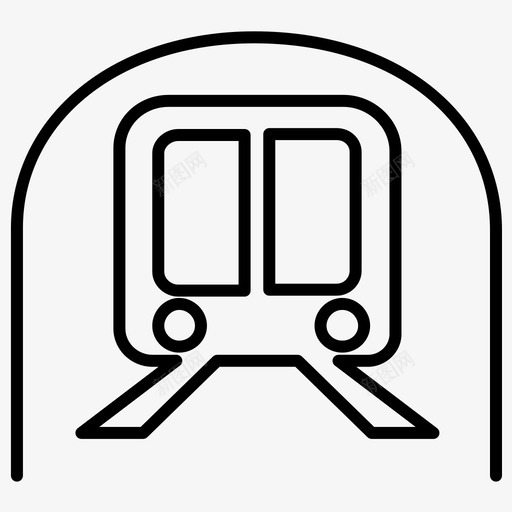 火车运输隧道图标svg_新图网 https://ixintu.com 位置 加粗 地图 火车 粗线 运输 隧道
