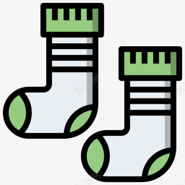 短袜运动跑步4码线性颜色图标图标