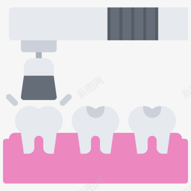 牙科工具牙科55扁平图标图标