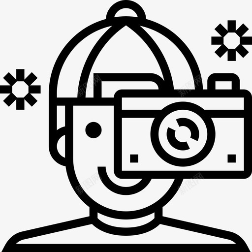 摄影师相机和配件6线性图标svg_新图网 https://ixintu.com 摄影师 相机 线性 配件