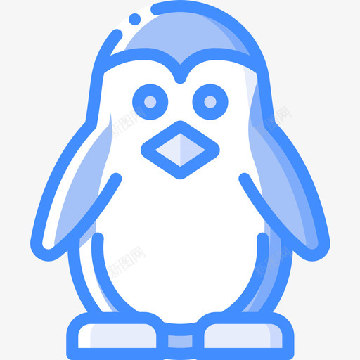 企鹅可爱的图标5蓝色svg_新图网 https://ixintu.com 企鹅 可爱 图标 爱的 蓝色