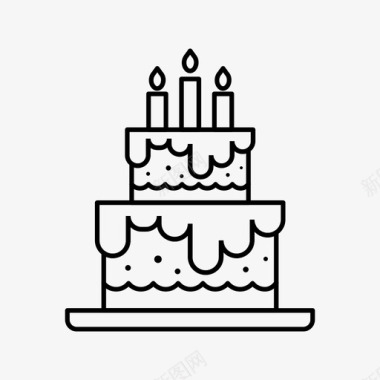 生日快乐蛋糕周年纪念生日蛋糕图标图标