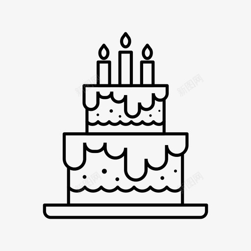 生日快乐蛋糕周年纪念生日蛋糕图标svg_新图网 https://ixintu.com 周年纪念 庆祝 生日快乐蛋糕 生日蛋糕 蜡烛