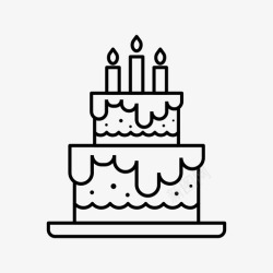 点蜡烛的小蛋糕生日快乐蛋糕周年纪念生日蛋糕图标高清图片