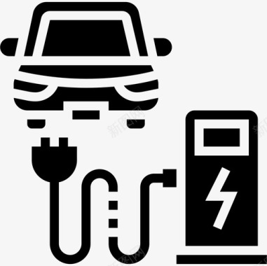 充电智能汽车2字形图标图标
