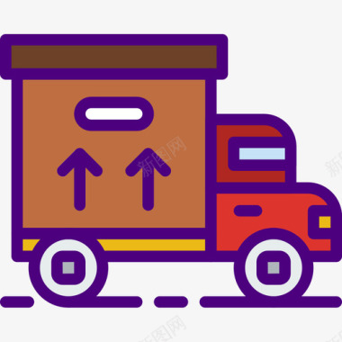 送货车商业145线性颜色图标图标