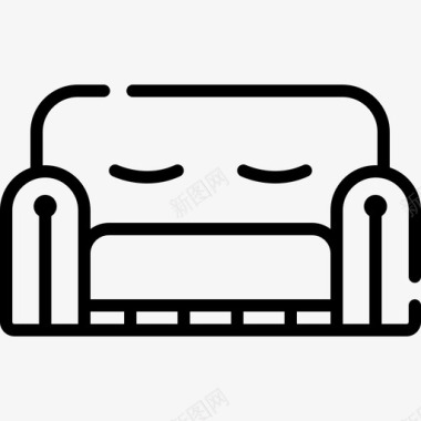 沙发睡觉时间25直线型图标图标