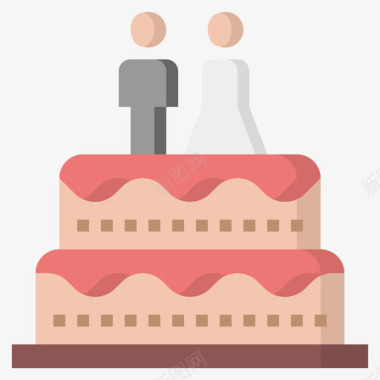 婚礼蛋糕婚礼160扁平图标图标