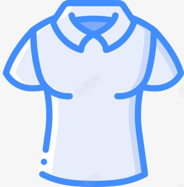马球衫时尚与服装蓝色图标图标