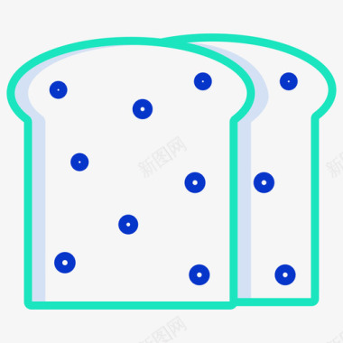 面包咖啡馆图标3轮廓颜色图标