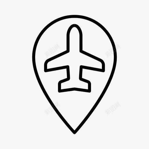 飞机位置海外旅游图标svg_新图网 https://ixintu.com 位置 旅游 机场 海外 飞机