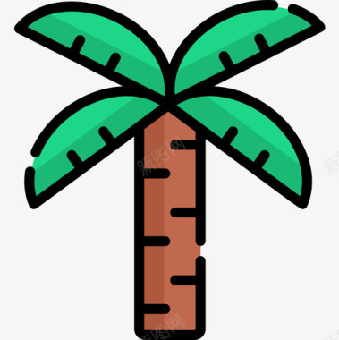 棕榈树巴西嘉年华13线形颜色图标图标