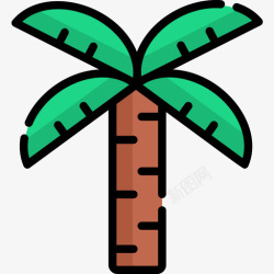 巴西棕榈树蜡棕榈树巴西嘉年华13线形颜色图标高清图片