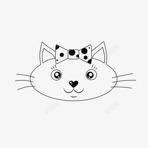 猫动物表情符号图标svg_新图网 https://ixintu.com 动物 小猫 符号 表情