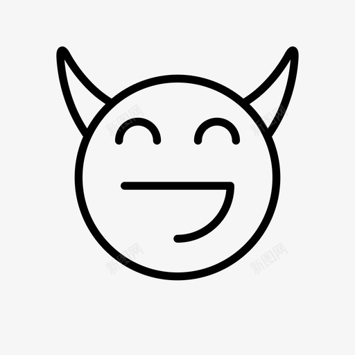 恶魔卡通表情符号图标svg_新图网 https://ixintu.com 卡通 微笑 恶魔 恶魔表情符号1行 表情符号