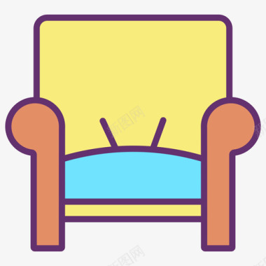 彩色家具扶手椅图标图标