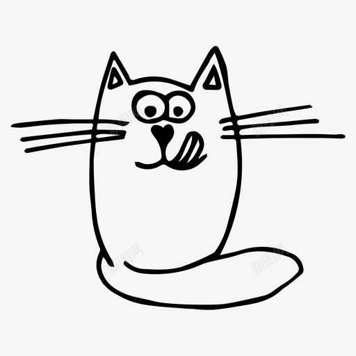 猫手绘小猫图标svg_新图网 https://ixintu.com 宠物 小猫 手绘 猫