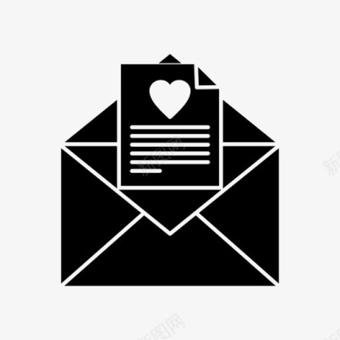 爱的信息电子邮件情人节图标图标