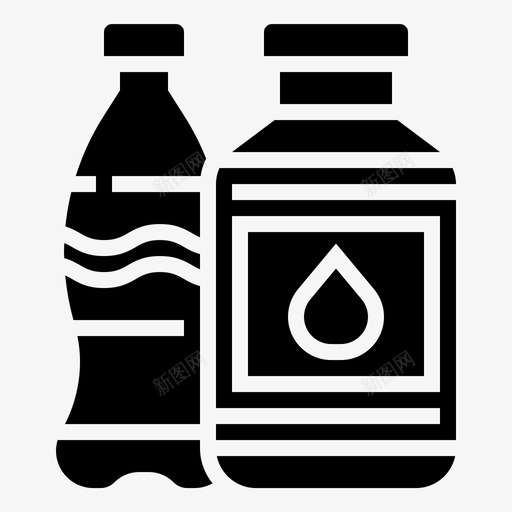 塑料瓶子化学品图标svg_新图网 https://ixintu.com PH1 化学品 回收 垃圾袋 塑料 液体 瓶子