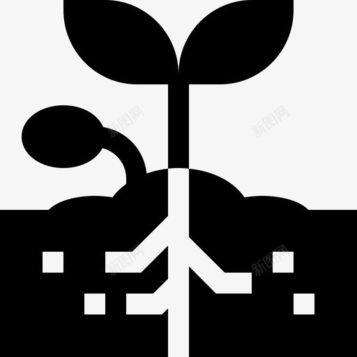 芽花和植物2填充图标svg_新图网 https://ixintu.com 填充 植物