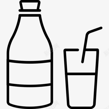 牛奶饮料玻璃杯图标图标