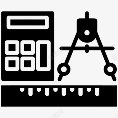几何工具计算器教育图标图标