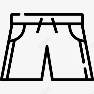 短裤45号健身房直线型图标图标