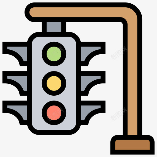 交通灯地图和导航18线颜色图标svg_新图网 https://ixintu.com 交通 地图 导航 颜色