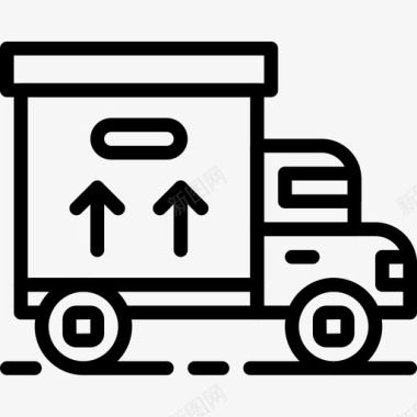 货运卡车商业143直线型图标图标