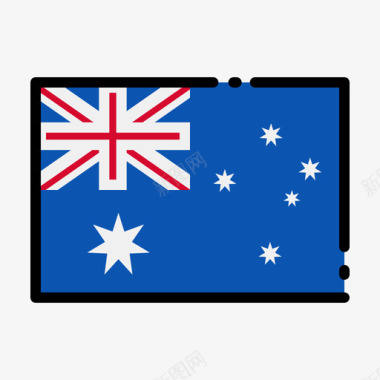 澳大利亚国旗1线颜色图标图标