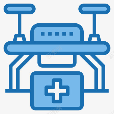 急救箱无人机26蓝色图标图标