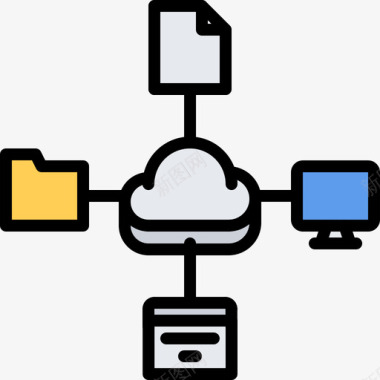 文件云技术33彩色图标图标