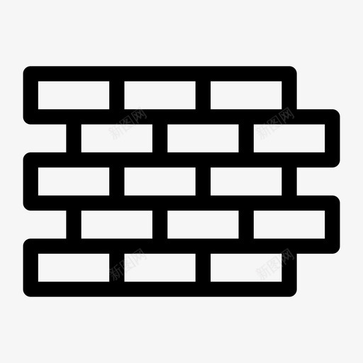 砖墙封锁防御图标svg_新图网 https://ixintu.com 保护 图标 封锁 用户界面 砖墙 防御