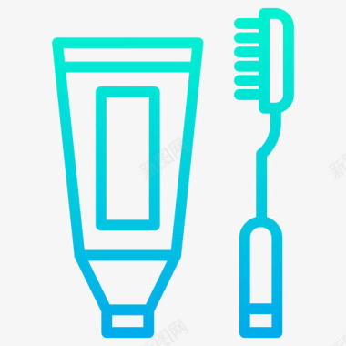 牙膏浴室31梯度图标图标